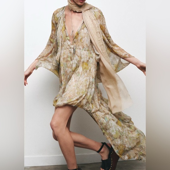 Zara Woman Collection Long Printed Dress Size Small NWT - Picture 1 of 8